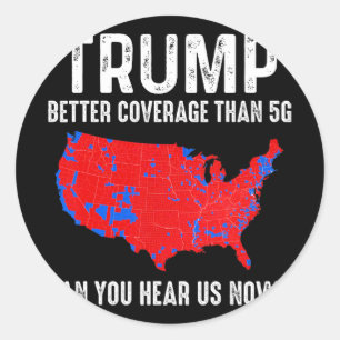 Pegatina Redonda Trump mejor cobertura que 5g Mapa América Política