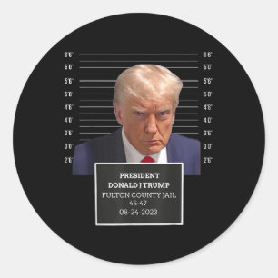 Pegatina Redonda Trump Mug asesinó a Donald J Trump 20