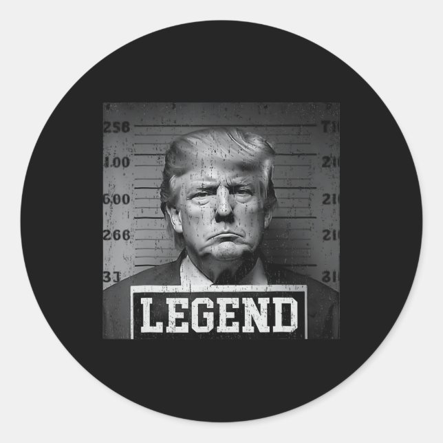 Pegatina Redonda Trump Mug Shot (Anverso)