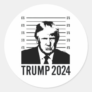 Pegatina Redonda Trump Mugshot 2024 President
