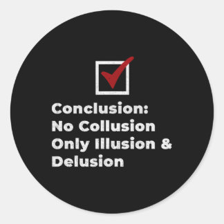 Pegatina Redonda Trump No Collusion Mueller Report Vintage Men Wome