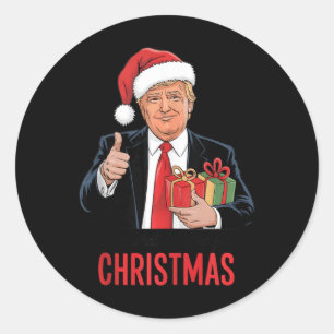 Pegatina Redonda Trump Obtuvo Lo Que Quería Para Navidades Gracioso