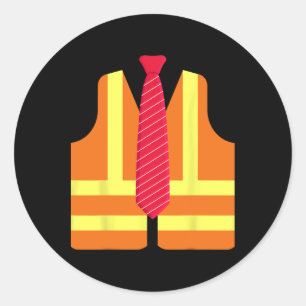 Pegatina Redonda Trump Orgulloso De Ser Traje De Chaleco Hi-vis De 