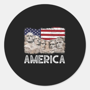 Pegatina Redonda Trump Presidente 45º Rushmore Monte Bandera Americ