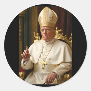 Pegatina Redonda Trump, presidente gracioso de Trump, quiere ser fu