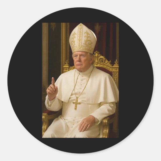 Pegatina Redonda Trump, presidente gracioso que quiere ser N (Anverso)