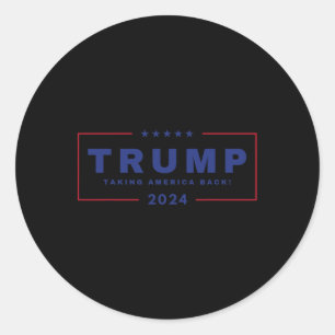 Pegatina Redonda Trump Recupera A Estados Unidos El 4 De Julio De 2