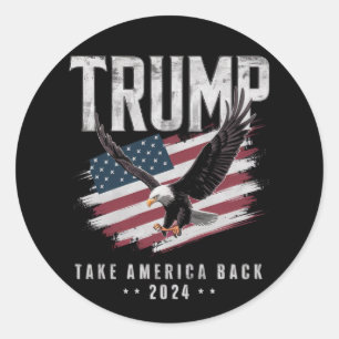 Pegatina Redonda Trump recupera América de nuevo 2024 Elección Vint