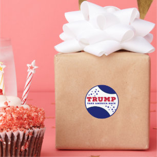 Pegatina Redonda Trump: Recuperar a Estados Unidos