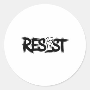 Pegatina Redonda Trump Resiste Protesta Anti Trump Política Antipol