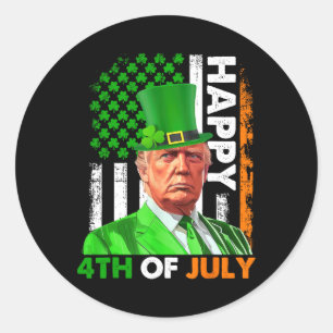 Pegatina Redonda Trump S Patricks Day Feliz 4 De Julio Bandera Esta