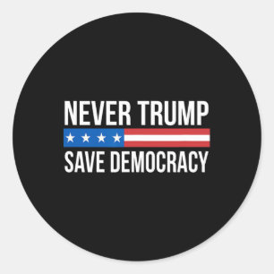Pegatina Redonda Trump - Salvar la democracia -