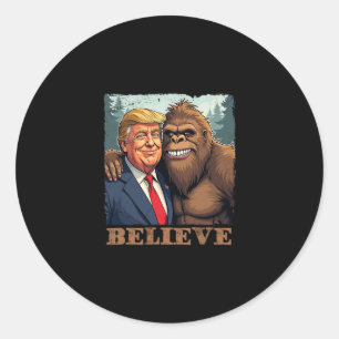 Pegatina Redonda Trump Sasquatch Bigfoot Cree Novedad Divertida Ret