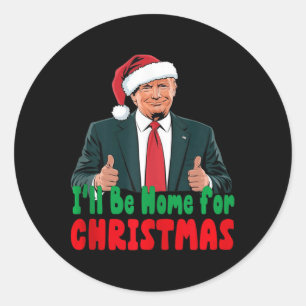 Pegatina Redonda Trump Será El Hogar De Navidades Humorísticos De T