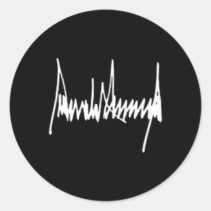Pegatina Redonda Trump Signature Estados Unidos Presidente Mapa ame
