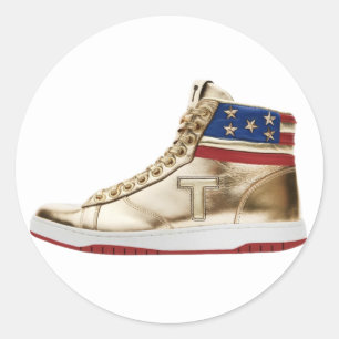 Pegatina Redonda Trump Sneakers / Nunca rendirse High-Tops