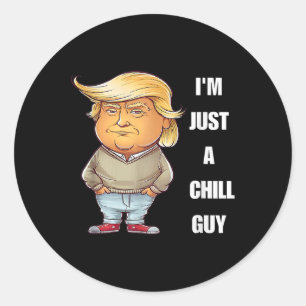 Pegatina Redonda Trump, soy solo un chico malo meme 2024