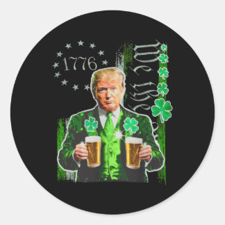 Pegatina Redonda Trump St Patrick Day We the People