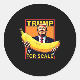 Pegatina Redonda Trump su banana (a escala): Gracioso 2
