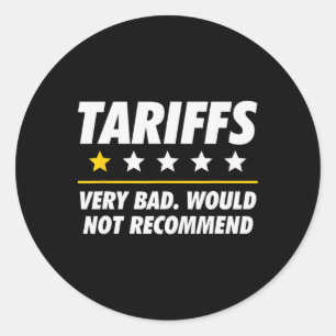 Pegatina Redonda Trump Tariff No Recomienda Aranceles Graciosos