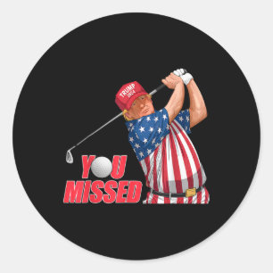 Pegatina Redonda Trump te perdiste Golf Divertido Sombrero Rojo