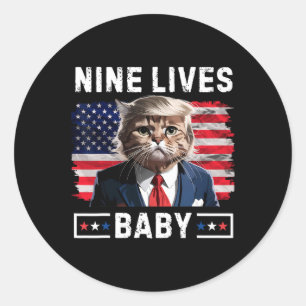 Pegatina Redonda Trump, un gato gracioso de Trump de 9 años que viv