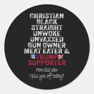 Pegatina Redonda Trump, un partidario de la franquicia cristiana de