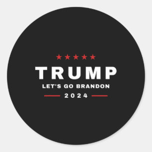 Pegatina Redonda Trump vamos a Brandon 4 de julio de 2024 Maga Tee