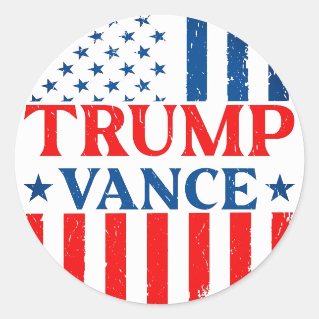 Pegatina Redonda Trump Vance (Anverso)