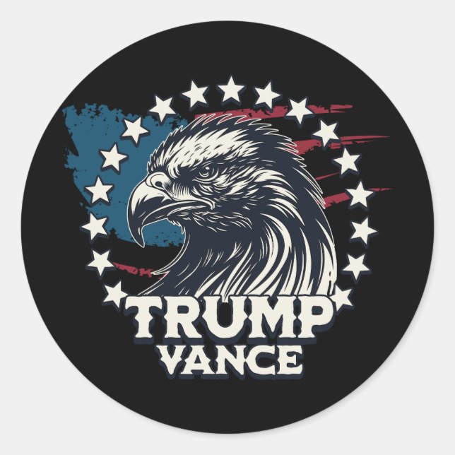Pegatina Redonda Trump Vance (Anverso)