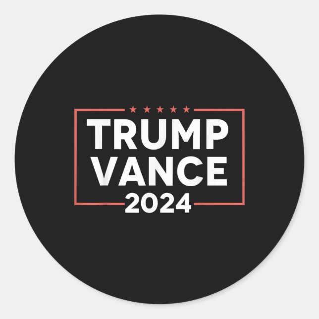 Pegatina Redonda Trump Vance 2024 (Anverso)