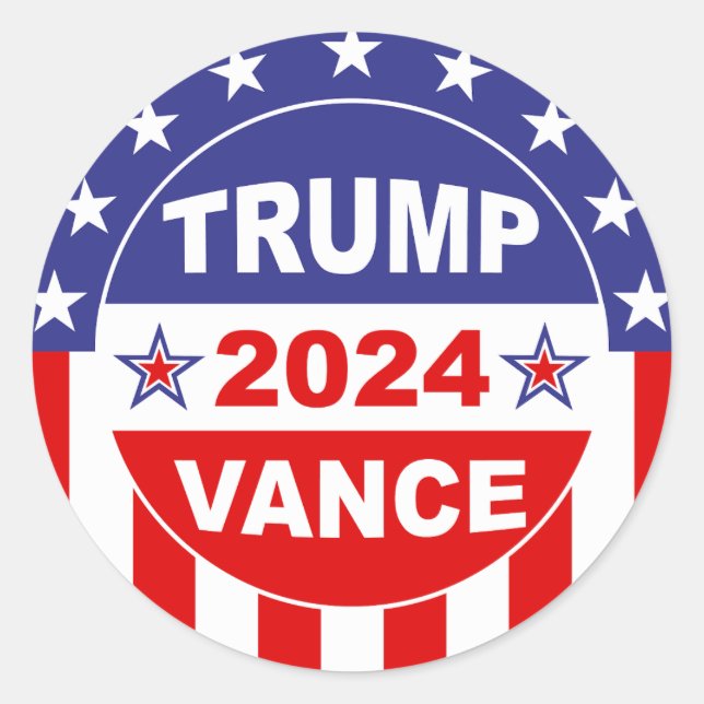 PEGATINA REDONDA TRUMP VANCE 2024 (Anverso)