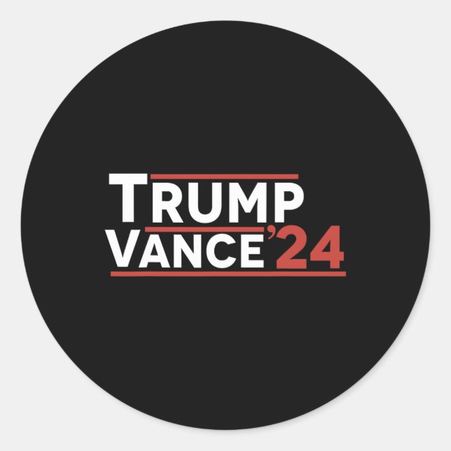 Pegatina Redonda Trump Vance 2024 (Anverso)