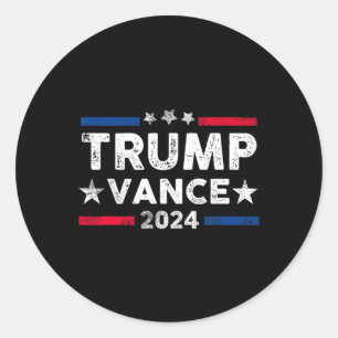 Pegatina Redonda Trump Vance 2024 Apoyando a Trump Re-elec