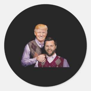 Pegatina Redonda Trump Vance 2024 Brothers Funny Parody Trump J.d.