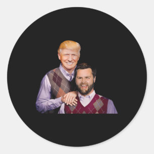 Pegatina Redonda Trump Vance 2024 Brothers Funny Parody Trump J D V