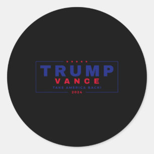 Pegatina Redonda Trump Vance 2024 Donald Trump J.d. Vance Take Amer