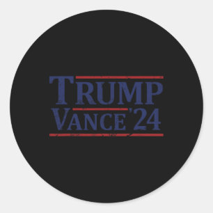 Pegatina Redonda Trump Vance 24 Vintage 2024