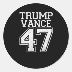 Pegatina Redonda Trump Vance, 47° presidente, número de cosecha