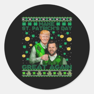 Pegatina Redonda Trump Vance Brothers Funny St Patricks Day Ugly Sw