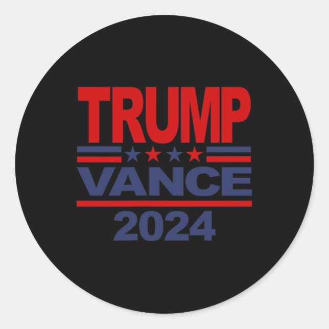 Pegatina Redonda Trump vance frente a las elecciones presidenciales (Anverso)