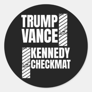 Pegatina Redonda Trump Vance Kennedy Jaque Mate Elección Republican