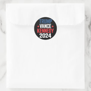 Pegatina Redonda Trump Vance Kennedy Presidente 2024 Elección 