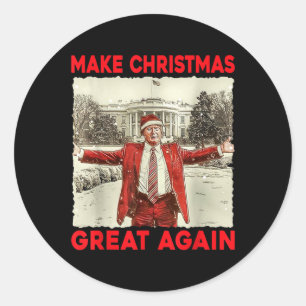 Pegatina Redonda Trump vuelve a hacer grande a los Navidades