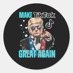 Pegatina Redonda Trump vuelve a hacer grande a Tiktok