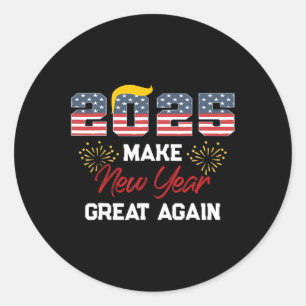 Pegatina Redonda Trump vuelve a hacer grande el año nuevo feliz Año