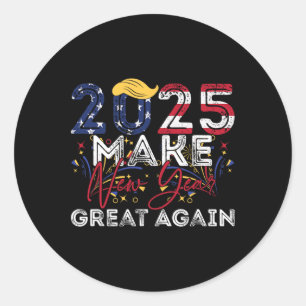 Pegatina Redonda Trump vuelve a hacer grande el año nuevo feliz Año