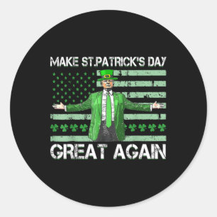 Pegatina Redonda Trump vuelve a hacer grande el día de San Patricio