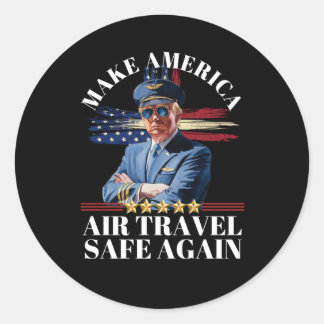Pegatina Redonda Trump vuelve a hacer grande el viaje aéreo a Estad