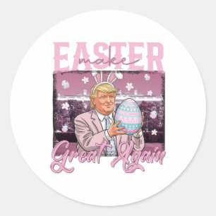 Pegatina Redonda Trump vuelve a hacer grande la Pascua